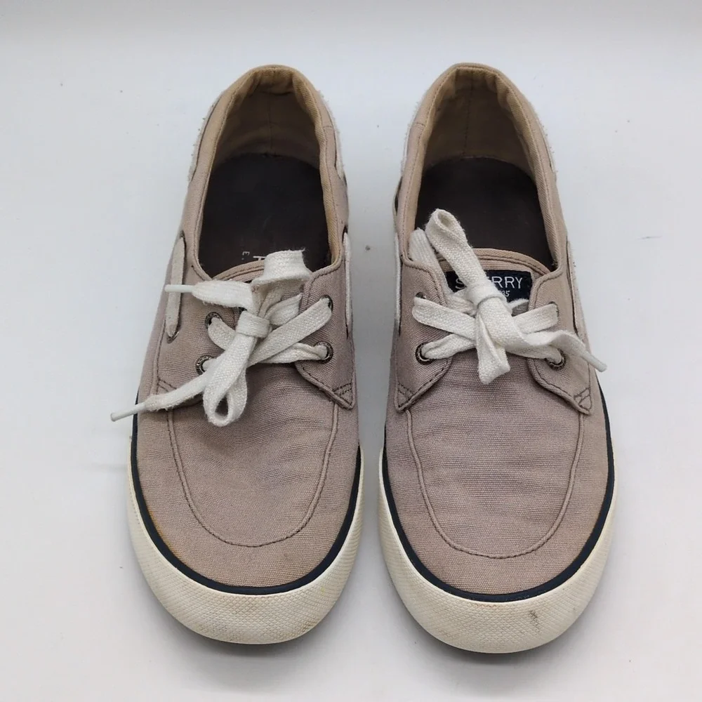 Sperry Loafers Womens‎ Pier Gray 9 Boat Shoes Canvas Casual Top Sider STS83191